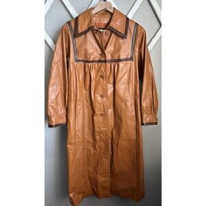 Suburban Heritage Women’s 8 Long Leather Coat Jacket Lined Made in Korea